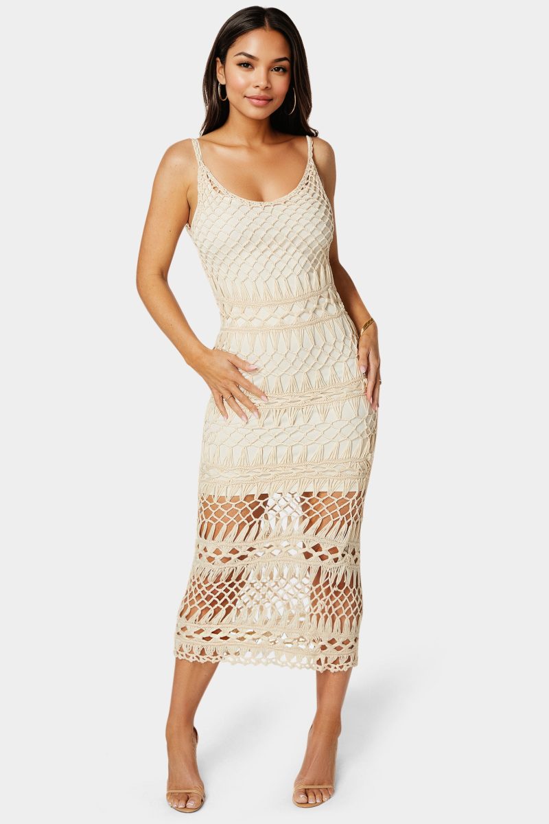 Openwork Crochet Maxi Dress