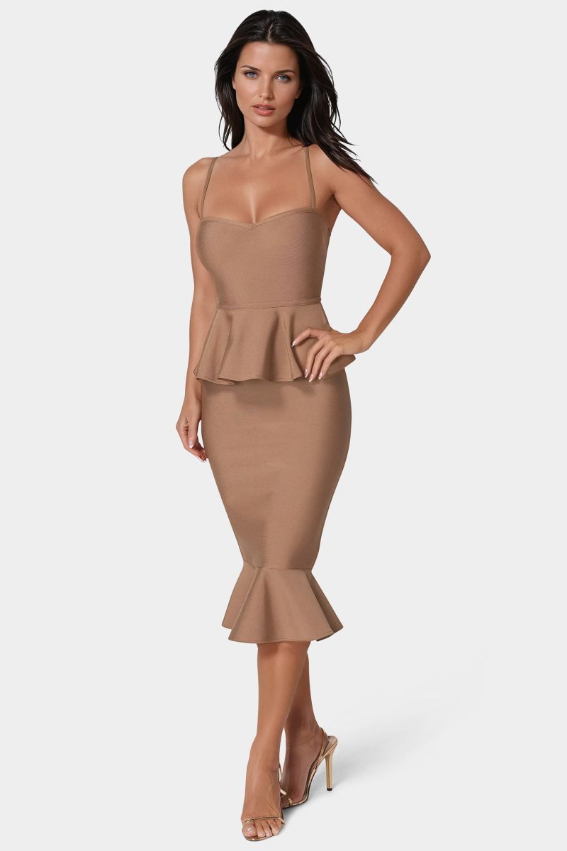 Peplum Bandage Midi Dress