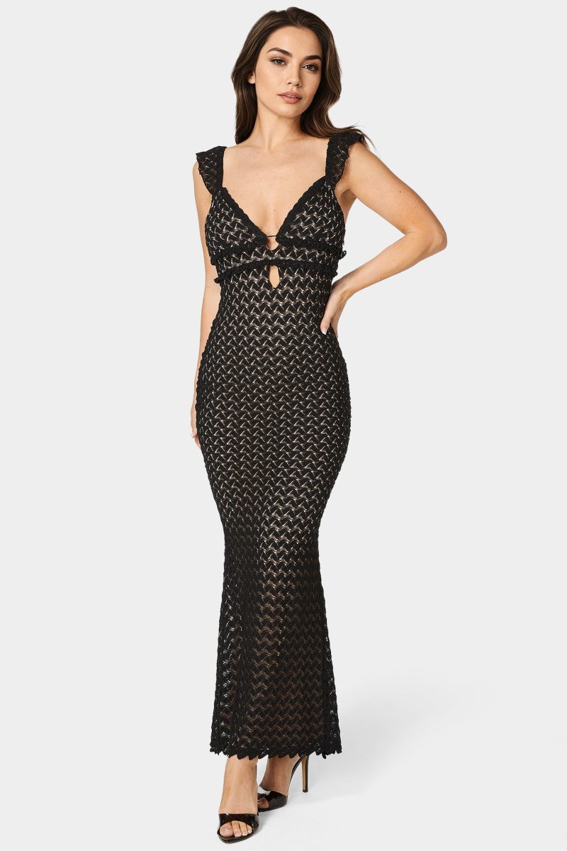 Lace Keyhole Maxi Dress
