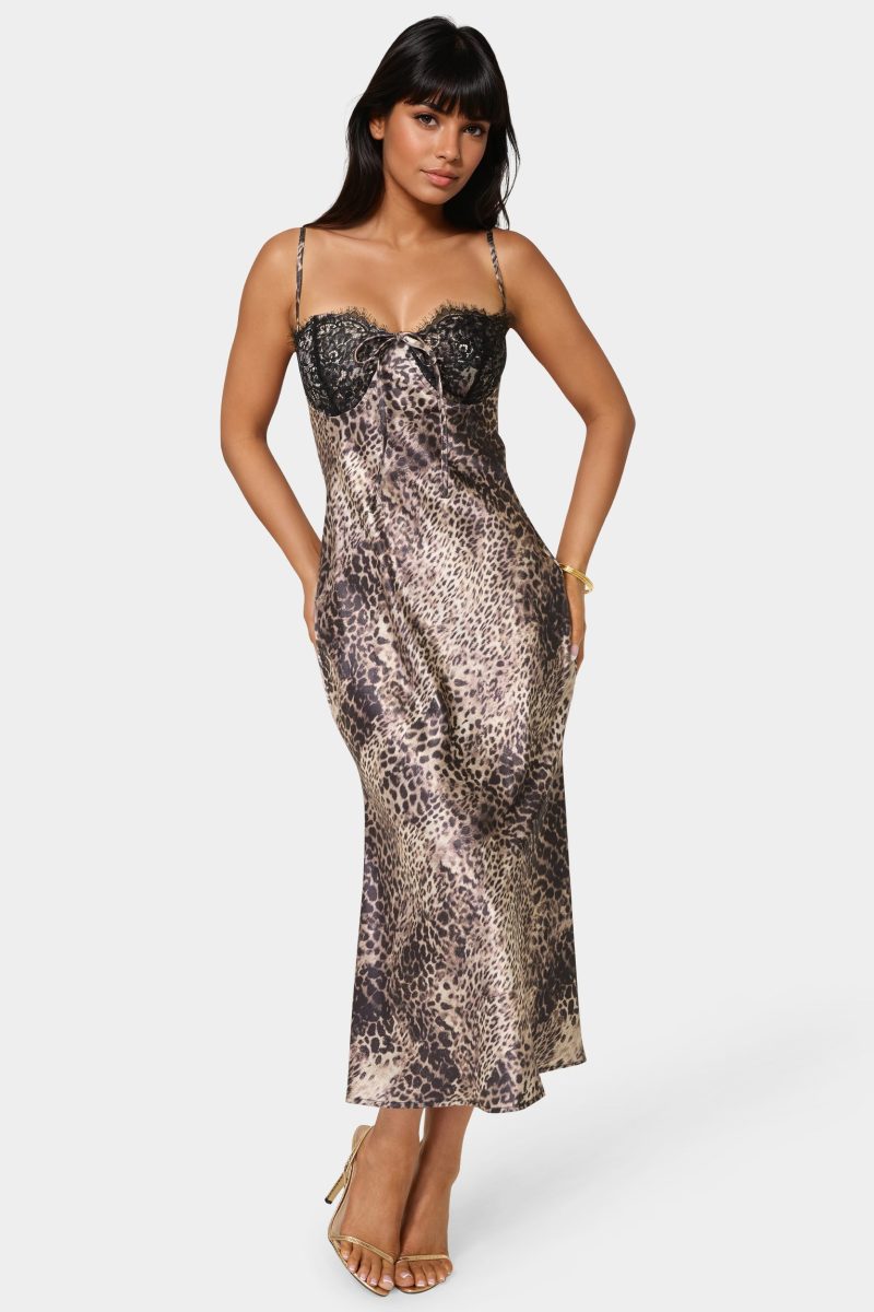 Satin Maxi With Lace Cups